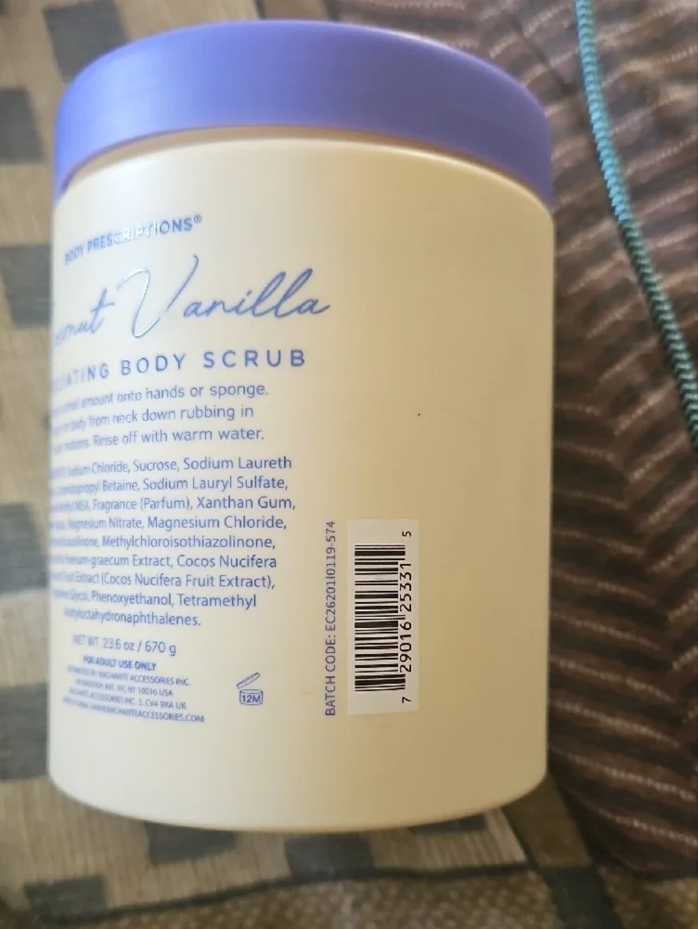 Body Prescriptions Coconut Vanilla Exfoliating Body Scrub — Cream